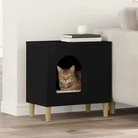 Meilleurs prix pour Noir Maison pour chats Meubles pour chats Noir 51x30x52 cm Bois dingénierie A2541