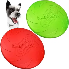 Comparer les prix de 2Pcs Disque Chien Frisbees Jouet pour Chien Soucoupes Flottantes Joue pour Chien à Disque Volant en Caoutchouc pour Chiots Petits
