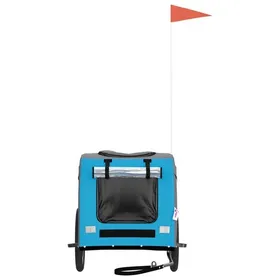 Comparer les prix de Remorque de vélo pour animaux - WIENS - Bleu et gris - 125x64x66 cm - Capacité 45 kg - Tissu Oxford - Roues grandes
