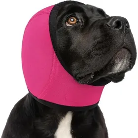 Comparer les prix de INF Protection doreille étanche pour chien - Bonnet de bain dété pour animaux soulagement de lanxiété Rouge S