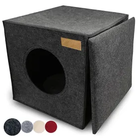 Meilleurs prix pour Cave à chat pour étagère - KaraLuna - Lit pour chat Panier Lit Accessoires Cachette Dormir Niche Panier Coussin Maison (gris foncé)