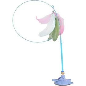 Comparer les prix de Bâton de taquinerie pour chat jouet en plumes pour chat avec ventouse jouet dexercice pour chaton jouets dentraînement bleu