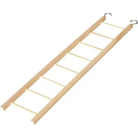 Meilleurs prix pour Échelle doiseau en bois - OKZ® - 8 marches - 36x7 cm - Pour perroquets - Accessoires de cage - Crochets en métal
