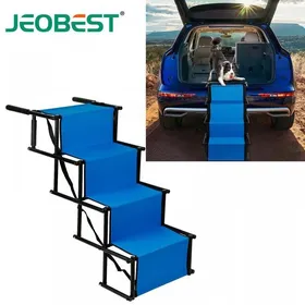 Meilleurs prix pour JEOBEST 139*45*56-76cm - Escalier pour Chien - Capacité de Charge 75kg - Rampe de Voiture pour Chien et Chat - Pliable - 4 Marches