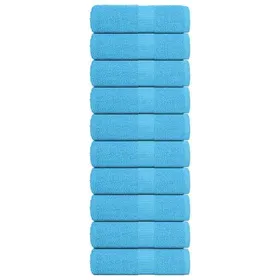 Comparer les prix de vidaXL Serviettes de visage 10 pcs turquoise 30x30cm 360g/m² 100%coton, serviette, torchon, torchon à vaisselle, serviette 136970