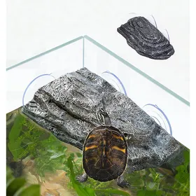 Comparer les prix de Plate-forme flottante pour tortue 22x13x3 cm - Ventouses puissantes - Résine non toxique - Imite la nature HBCL