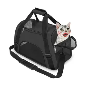 Comparer les prix de Sac de voyage adapté aux chats et aux chiensavec doublure douceportable et pliablepour animaux de compagnie (taille Mnoir).