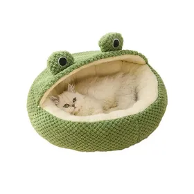 Comparer les prix de Maison DIntéRieur pour Chat Grotte en Forme de Grenouille Chaude et Douce avec Fond AntidéRapant (40cm Moitié Hangar) CORBEILLE