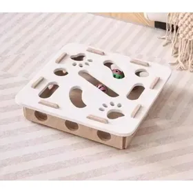 Meilleurs prix pour Jouet interactif pour chat avec cachettes et balles – Puzzle anti-ennui stimulation mentale chat – Boîte de jeu pour chat intérieur