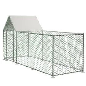 Comparer les prix de Enclos poulailler 3m² parc grillagé 3x1x1,5m avec serrure de sécurité et tissu PE imperméable, clôture extérieure en métal