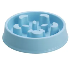 Comparer les prix de Gamelle anti-glouton pour chien anti-étouffemente design croissant de lune en PP bleu