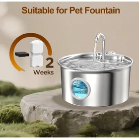 Comparer les prix de 12 Fontaine a Eau Chat Filtre: Fontaine à Eau pour Chat INOX Filtre - Fontaine a Eau Filtre-Filtrer Les Impuretés et Adoucir leau
