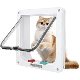 Meilleurs prix pour Chatière 4 positions 20 x 19 cm - fermeture magnétique en ABS résistant aux UV pour petit chien et chat