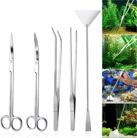 Comparer les prix de Kit de réservoir de plantes daquarium en acier inoxydable 5 en 1 ensembles doutils pour plantes aquatiques pincettes spatule à