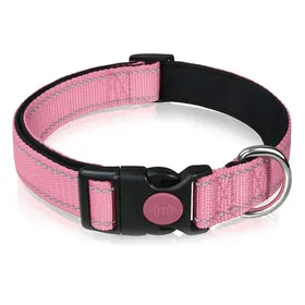 Comparer les prix de Collier - GIGICIAL - Réfléchissant - Boucle de sécurité - Nylon réglable - Rose