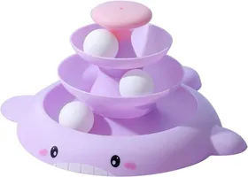 Comparer les prix de Jouet pour chats dintérieur piste à rouleaux interactive tour plateau tournant balle sans haut jouet - violet - sans plumes
