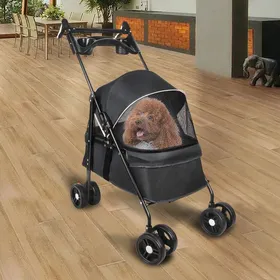 Comparer les prix de Poussette pour animaux de compagnie - Pliable - Grand espace - Noir - Poussette pour chiens et chats 50*70*95cm-XJING