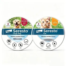 Meilleurs prix pour Colliers Seresto grands chiens (+8 kg) & chats recommandés vététaires  Anti-puces/tiques  8 mois de protection chacun