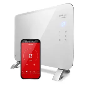 Comparer les prix de Radiateur convecteur électrique Glass 1000W. Contrôle WIFI par APP. Programmable. Compatible avec Alexa et Google Home.