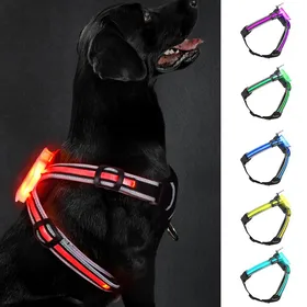 Meilleurs prix pour Harnais Lumineux pour Chien,7 Couleurs,Harnais Lumineux Chien LED pour Chiot Petit Moyen Chien Clignotant Réfléchissant Confortable