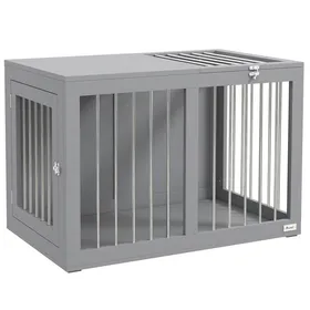 Comparer les prix de Cage Transport Chien Chat 80 cm - 2 Portes Verrouillables - Grise - Maille Acier Robust - Pour Voyage & Maison 80x50x56.5 cm