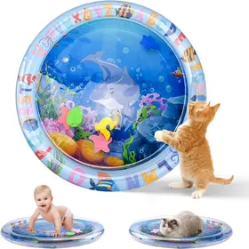 Meilleurs prix pour Tapis deau pour chat épais gonflable été tapis deau interactif adapté aux chats chiens et bébés (dauphins)