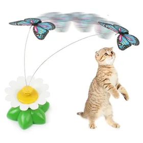 Meilleurs prix pour Jouet pour chat papillon rotatif 360 degrs en forme de fleur jouet interactif pour chaton VHV
