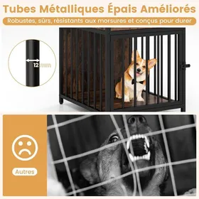 Comparer les prix de GIANTEX Cage pour Chiens avec Tiroir Cadre Métallique Porte Verrouillable pour Petits et Moyens Chiens 60x50x65cm