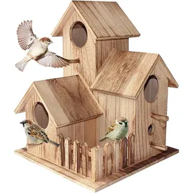 Meilleurs prix pour Nichoir Oiseaux Bois Original Extérieur Cabane Sauvage Suspendue Jardin Abri Mésange Bleue Canari