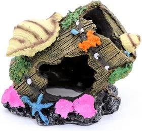 Comparer les prix de Ornement daquarium vue de la grotte rocheuse avec de lherbe verte pour cacher les crevettes et les poissons paysage roche cacher