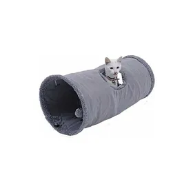 Comparer les prix de Jouet Tunnel pour Chat en Daim Grand Tunnel a Chat Pliable avec 2 Trous et Boule Suspendue pour Chats Chatons Lapins Dia25 50c PZCC