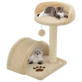 Comparer les prix de Automne/hiverArbre à chat avec griffoir en sisal 40cm Beige et Marron - HAuteur:40cm - Grande Taille &FR_758049