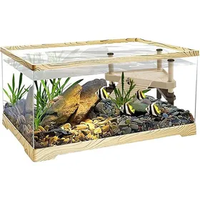 Meilleurs prix pour Reptile Tortoise Aquarium with Turtle Tanning Platform 20&34  x 9.5&34  x 9.5&34  Water Turtle Tank for Juvenile