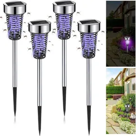 Comparer les prix de 4X Lampe LED Solaire Anti Moustique Extérieur – Piège à Mouches Étanche pour Jardin Terrasse Camping – Répulsif  PIQUET DATTACHE