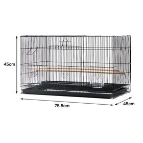 Comparer les prix de KEDIA. Cage Oiseau Volière Oiseaux Intérieur Exterieur pour Perruche Canari en Métal 75.5*45*45cm Noir