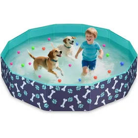 Comparer les prix de Piscine Pour Chien PliablePiscine Pour Animaux Extérieur Bassin Pour Grands Petits ChiensPvc Épais Et Antidérapant Piscine Enfan
