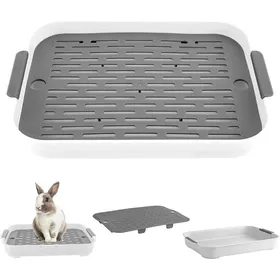 Meilleurs prix pour Boîte à litière pour lapin petits animaux pot dentraînement pour cochons dInde furets Gris Multicolore CHATIERE