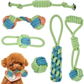 Meilleurs prix pour Jouets Indestructibles pour Chien 6PCS Corde à Mâcher Résistants pour Chiots et Grand Chien Ensemble Incassable JOUET