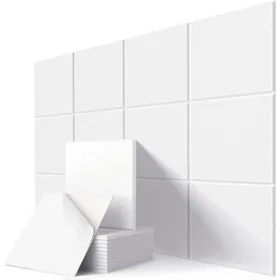Comparer les prix de 12 Panneaux Acoustiques Adhsifs Carrs 30x30x0.9cm Blanc TONOR Label