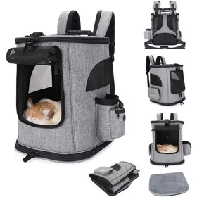 Comparer les prix de Sac de Transport pour Chat Chien respirant pliant Sac à Dos pour animaux avec Poches latérales Laisse pour Camping Voya Étiquette