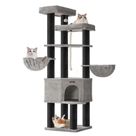 Comparer les prix de Arbre à chat - HELLOSHOP26 - Tour de jeux - 5 niveaux - 1867 cm - Gris tourterelle et noir