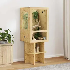 Comparer les prix de (ON SALE)Boîte à reptiles/Terrarium - pour reptiles et batraciens - Marron 50x50x130 cm OSB @FR8932155