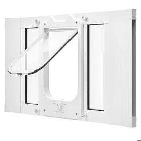 Meilleurs prix pour Chatière pour fenêtre - DUOKU - SKT-01 - Verre transparent - Ajustable 584-711 cm - Fermeture magnétique