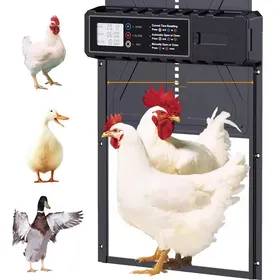 Meilleurs prix pour Porte de Automatique Poulailler Aluminium - avec Grand Écran LCD Programmable Modes Minuterie et Manuel Sécurité Anti-Pincement