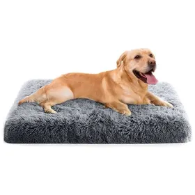 Meilleurs prix pour Coussin Chien Dehoussable 100x60x10cm - Tapis Lavable Mousse à mémoire - Lit Gris Foncé avec Fond Antidérapant Label