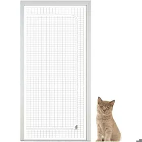 Meilleurs prix pour Porte Moustiquaire Anti-Fugue pour Chats Filet De Protection À Fermeture Éclair Accessoires pour Animaux pour Salon Cuisine.90x210