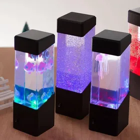 Comparer les prix de mini lampe de bureau à LED en forme de méduse avec effets de lumière changeants de couleur, lampe d'ambiance pour aquarium, coul