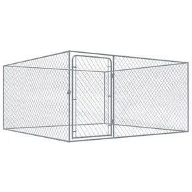 Meilleurs prix pour Automne/hiverChenil extérieur pour chiens Acier galvanisé 2x2x1 m - HAuteur:1cm - Grande Taille &FR_146436