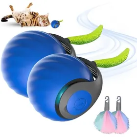 Meilleurs prix pour Jouet Interactif pour Chats Nouveau Jouet pour Chat Balle avec Queue en Peluche Intelligent Jouet pour Chat Interieur (Bleu)