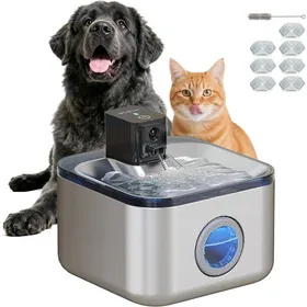 Meilleurs prix pour Fontaine à Eau pour Chat Automatique sans Fil en INOX 42Lavec indicateur LEDPompe Ultra-silencieuseBatterie de 4 000 mAh